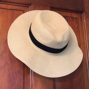 Madewell Paper Straw Sun Hat w/Trim Sz M/L